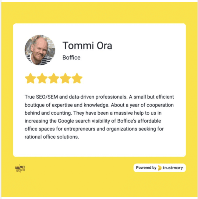 example of sharing customer testimonials on LinkedIn