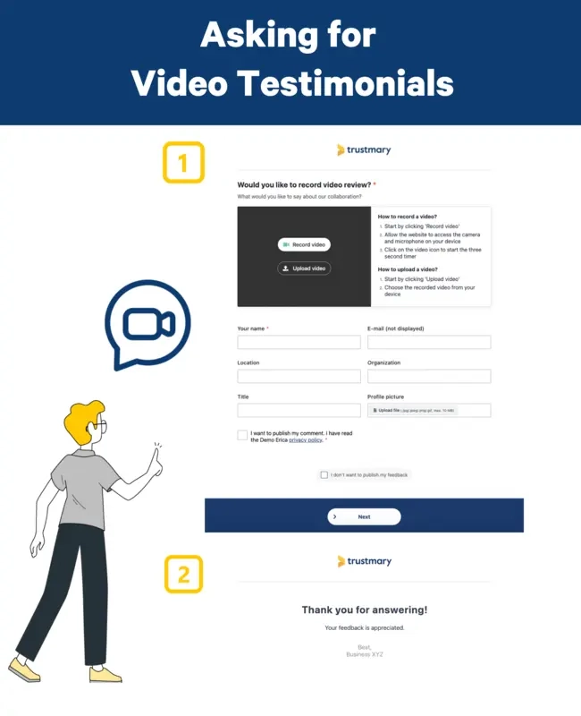 plantilla obtener testimonios en vídeo
