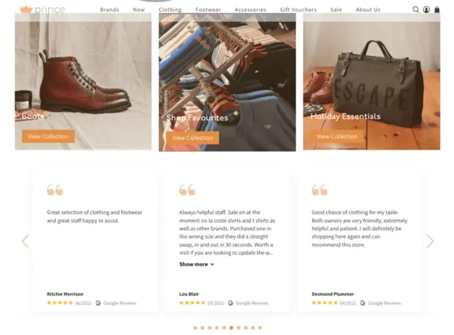 exemple de widget google review pour b2c