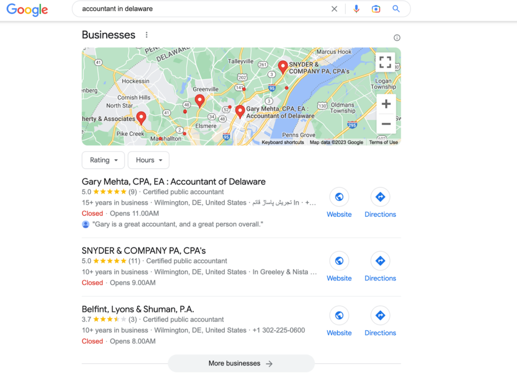 Reseñas locales de Google en los motores de búsqueda