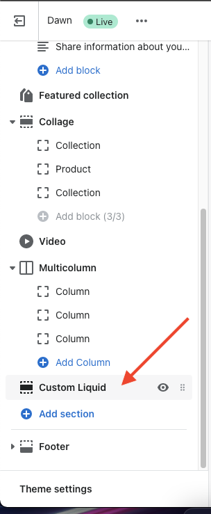 add custom liquid field to add customer reviews to shopify