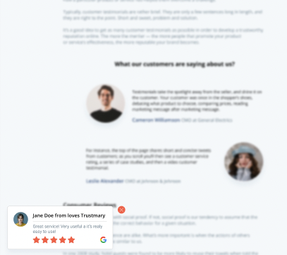 google review popup