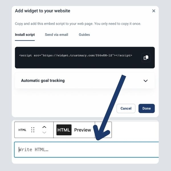 add widget script to website