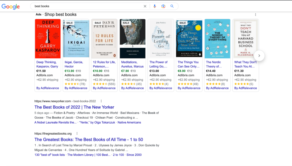 google seller rating in search ads example