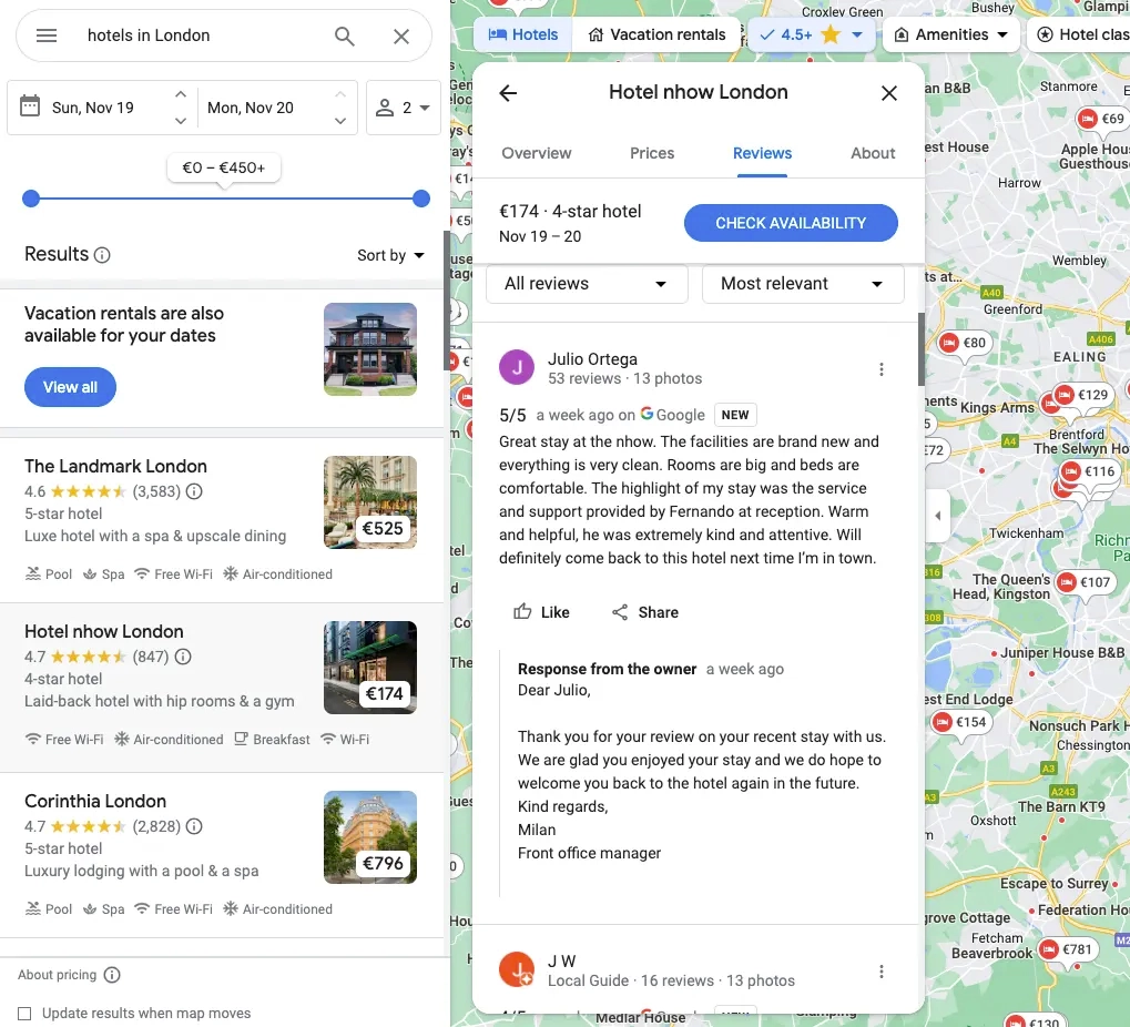 Google Maps is a crucial review platform for hotels and other local businesses