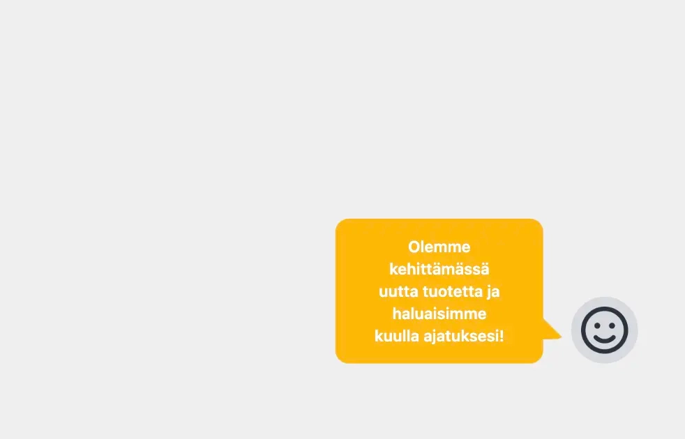 esimerkki popup-kyselystä jolla voi kysyä verkkovierailijoiden mielipidettä