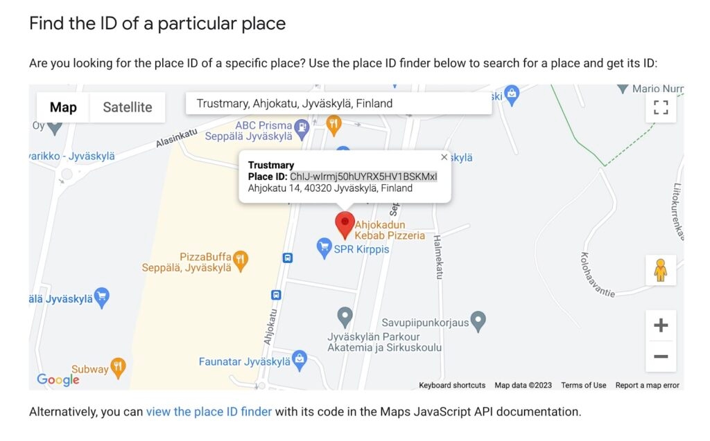 copy placeID to paste on google review link
