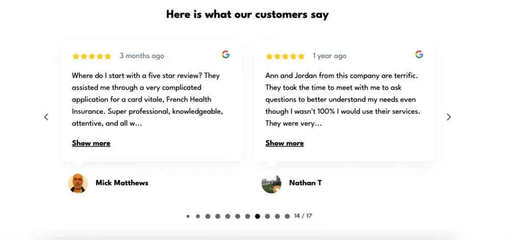 review widget on easystart.me