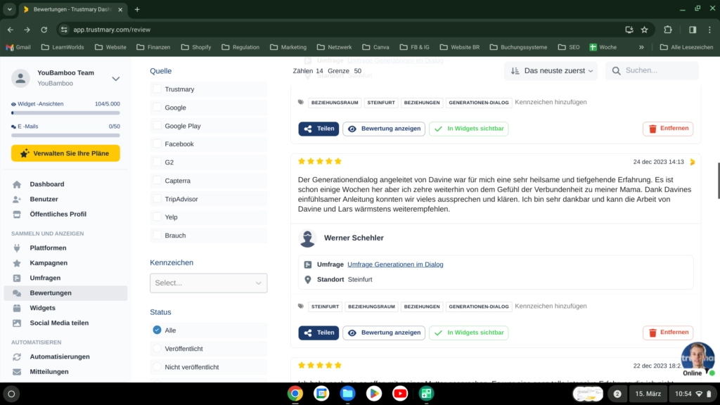 Review Management ist einfach, wenn Sie Bewertungen markieren