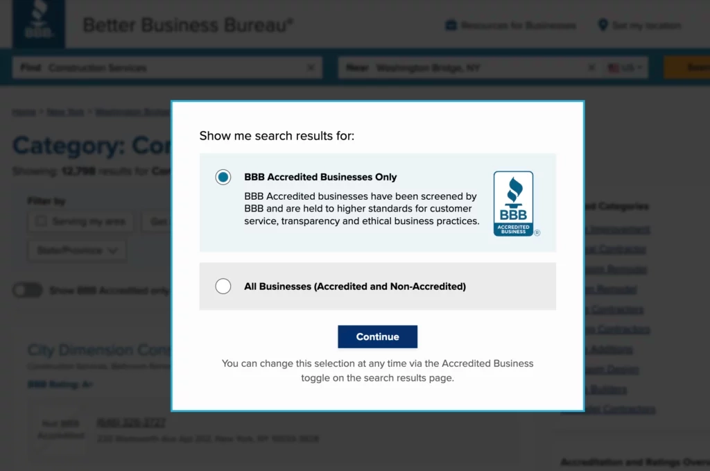 getting accredited in better business bureau can be beneficial for a 