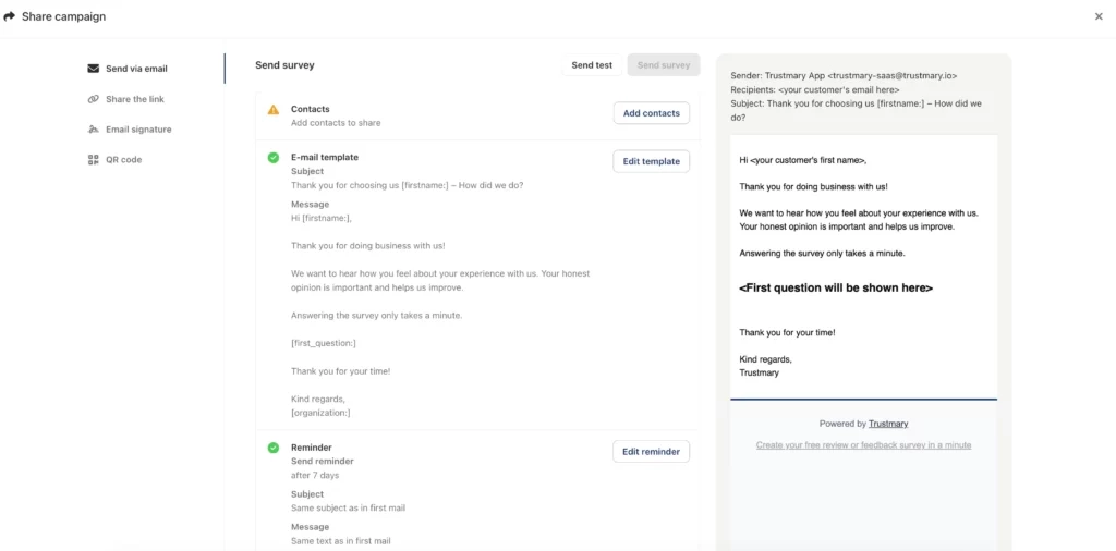 embed survey to email signature
