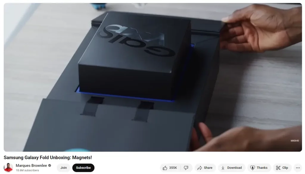 unboxing video on youtube example