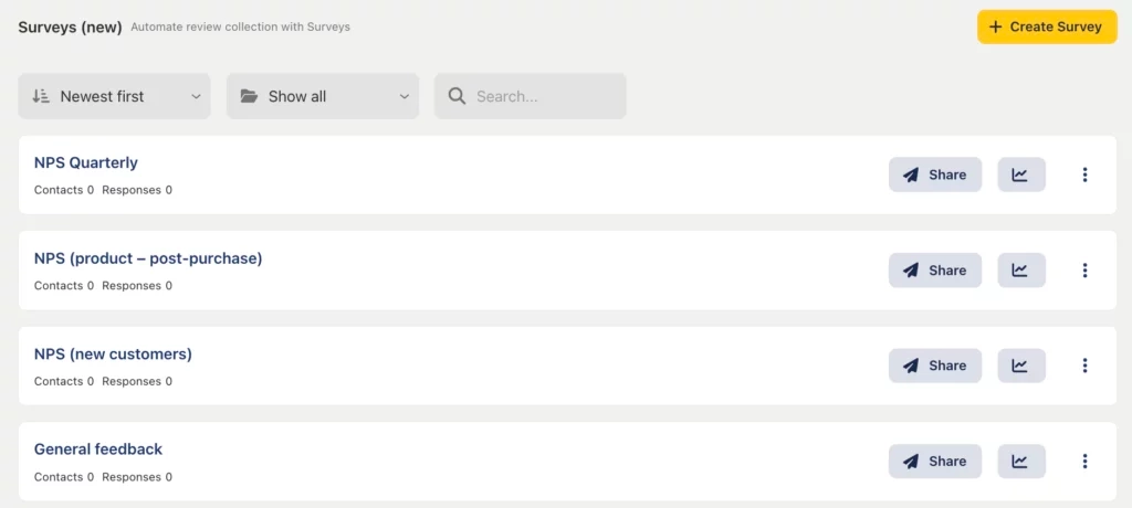 send NPS surveys based on need and customer groups