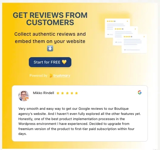 cta widget with google review
