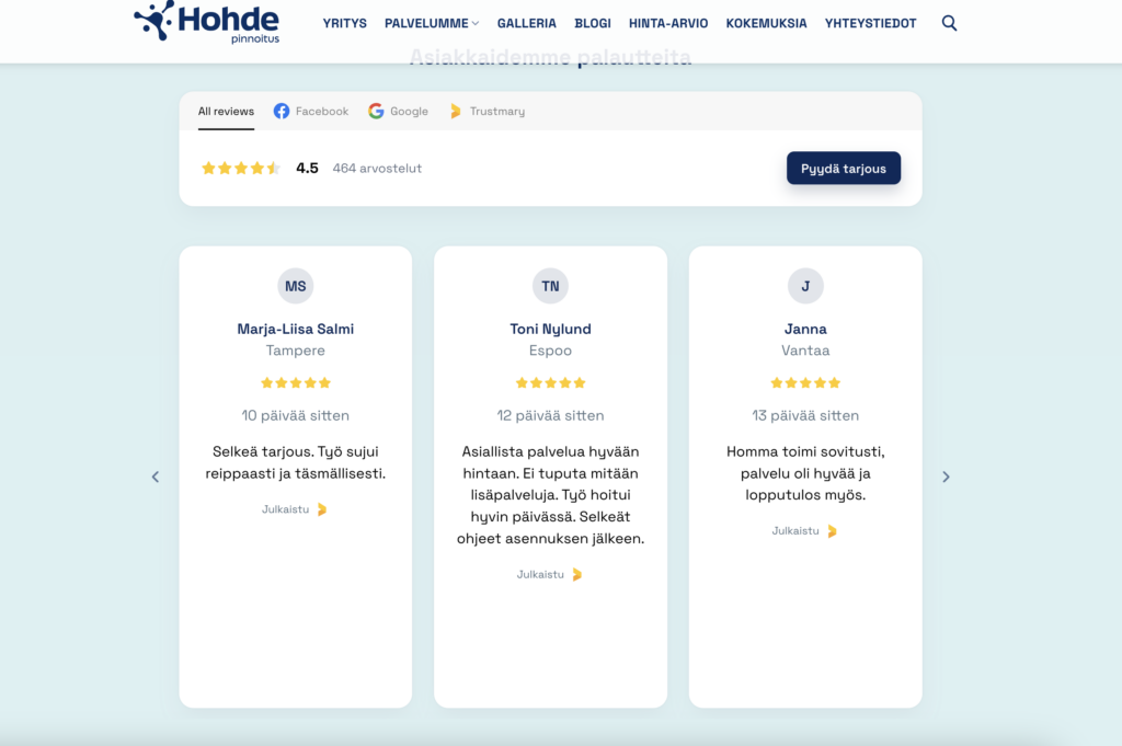 hohdepinnoitus review widget