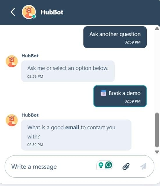 chatbot can capture email addresses