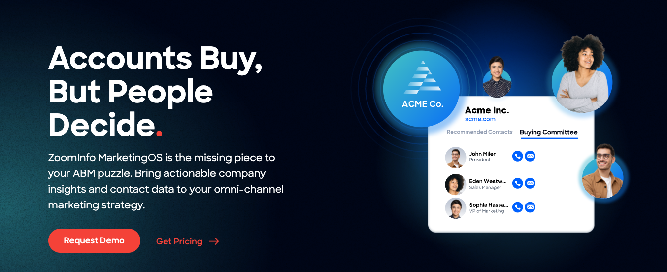 Zoominfo website for lead generation