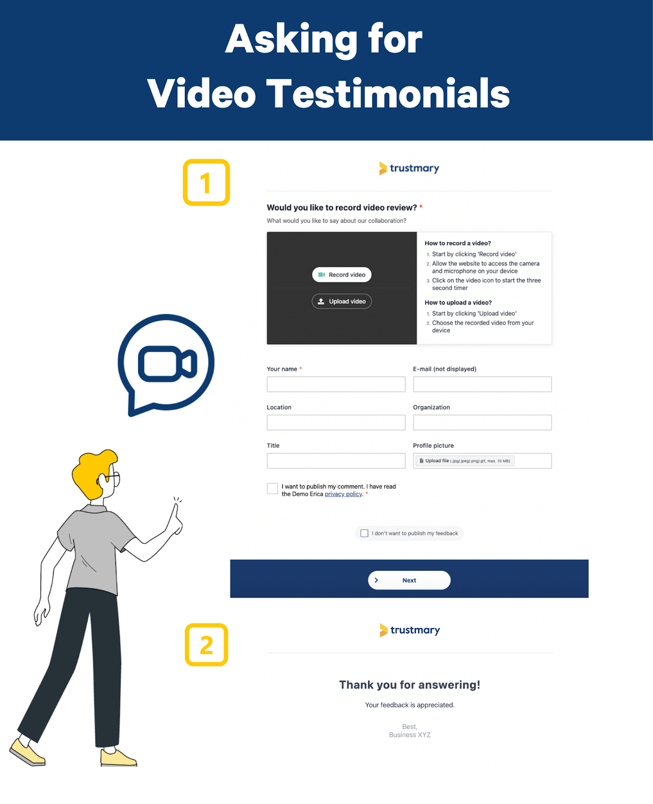 asking for video testimonials