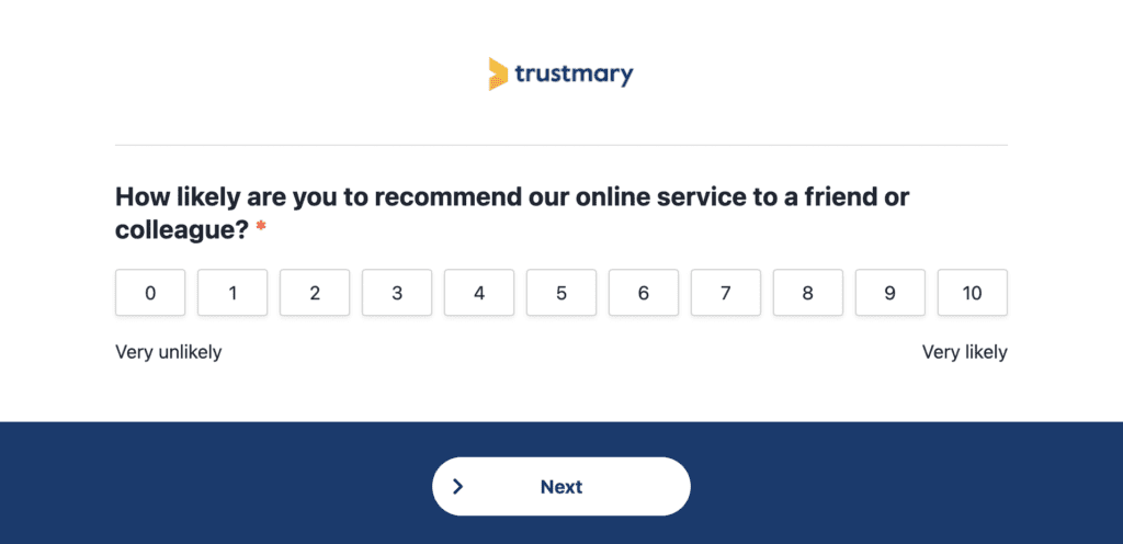 net promoter score first question