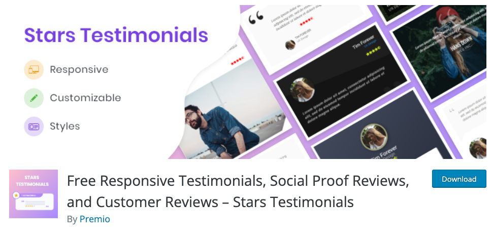 stars testimonials plugin