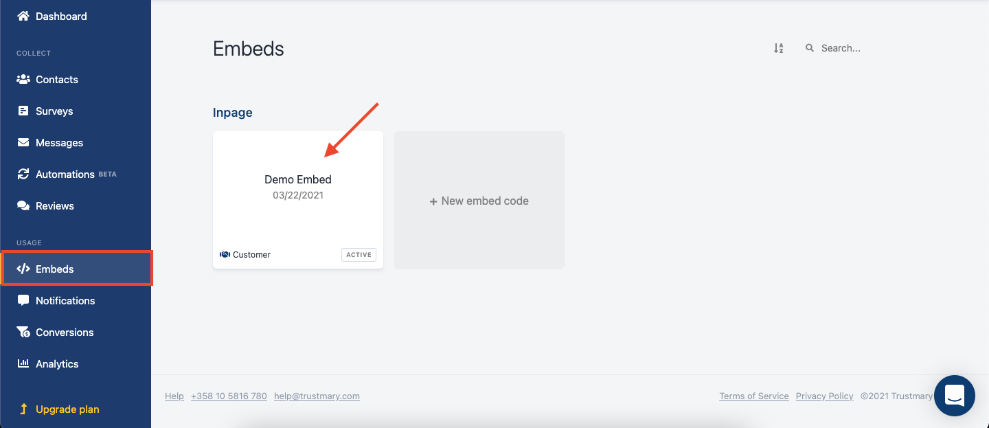 find-embed-trustmary trustmary integration to squarespace