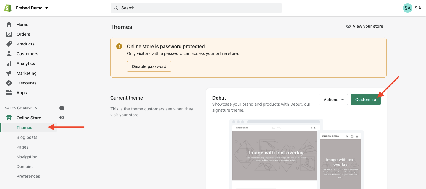 shopify admin