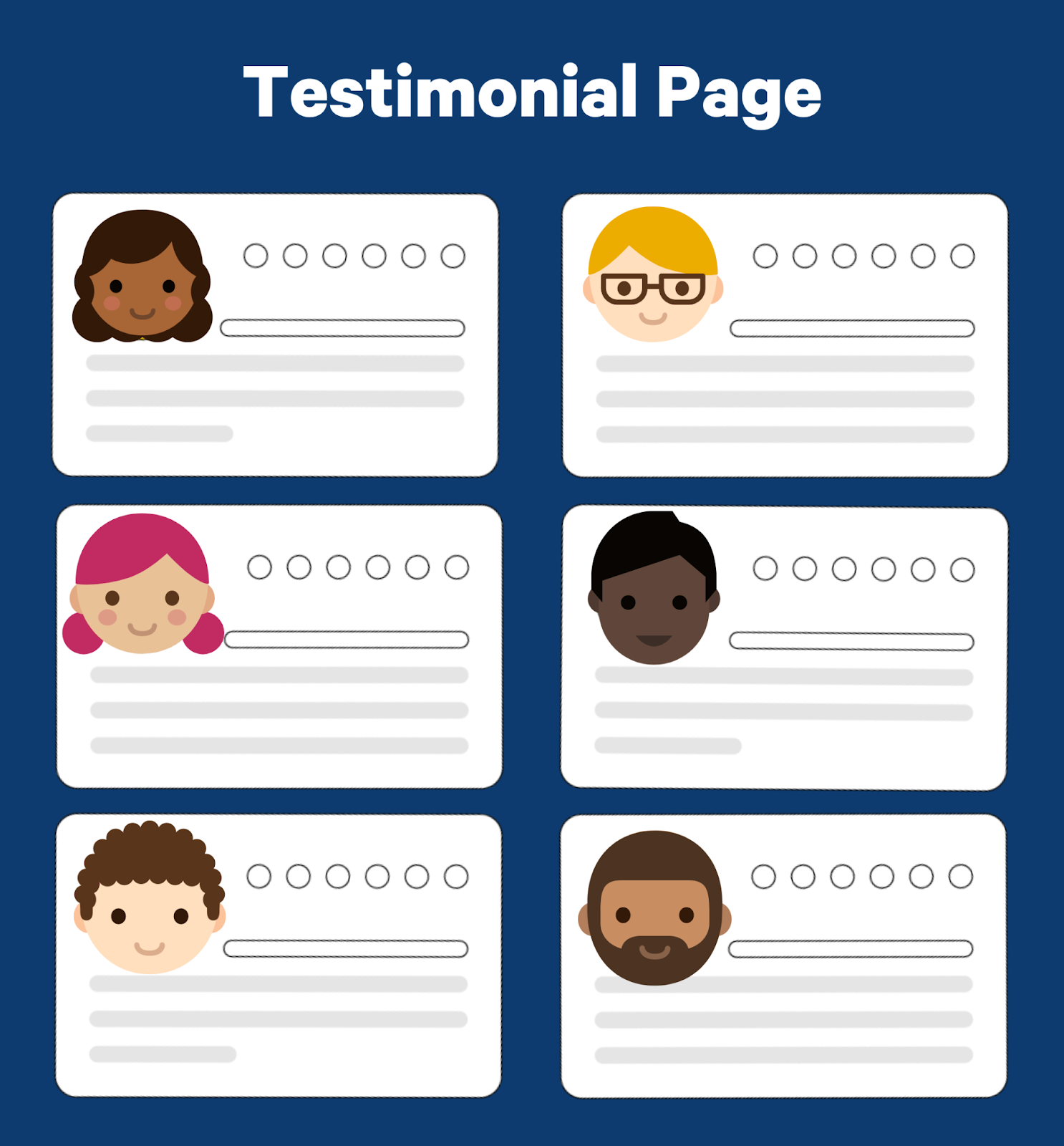 testimonials page on website