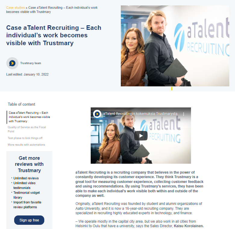 aTalent recruiting case study