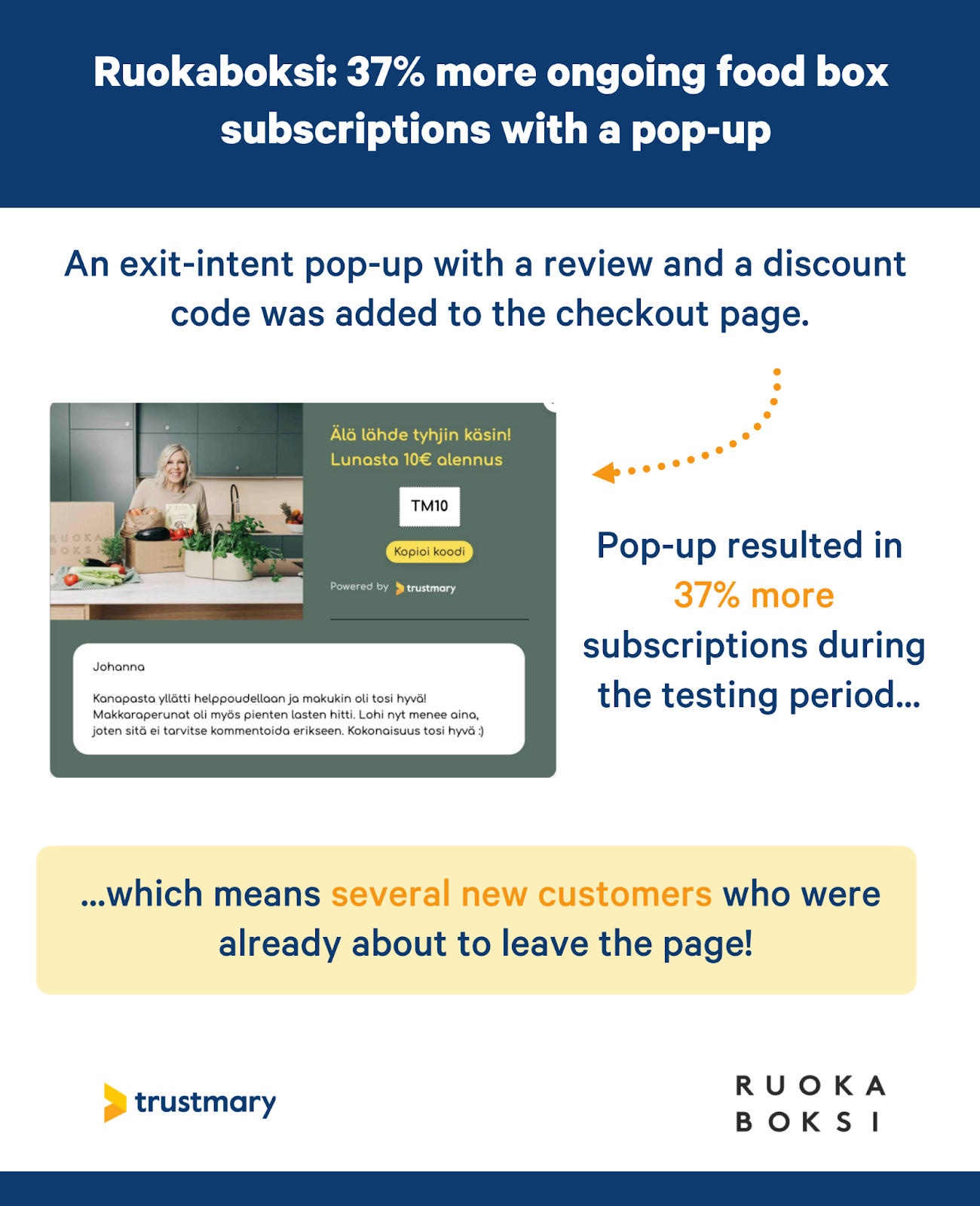 mehr Abonnements mit einen Pop-up