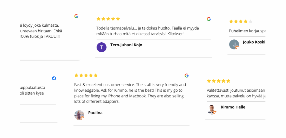 testimonial widget in use