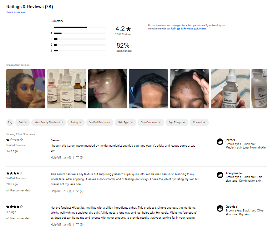 sephora product reviews