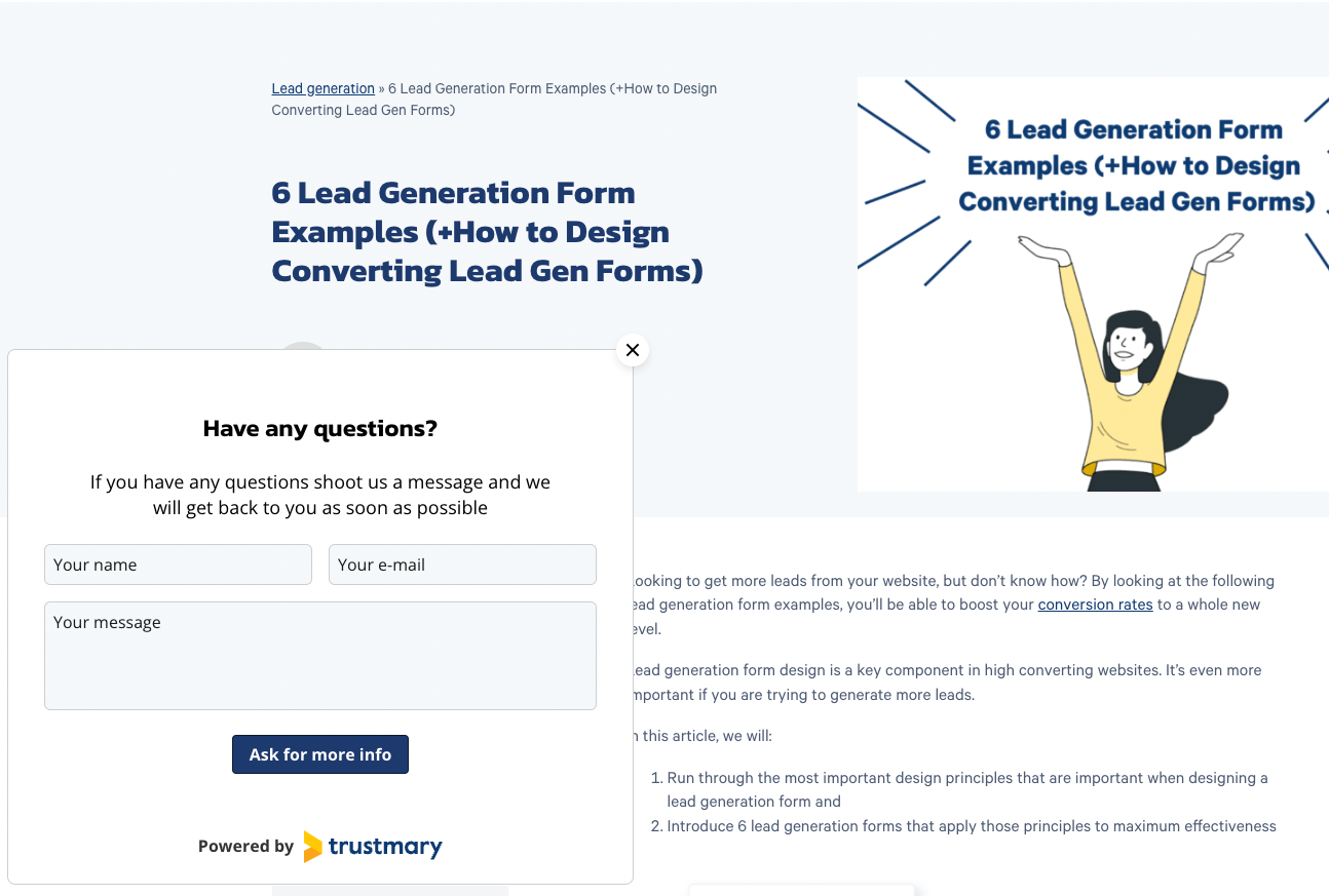 lead generation form example