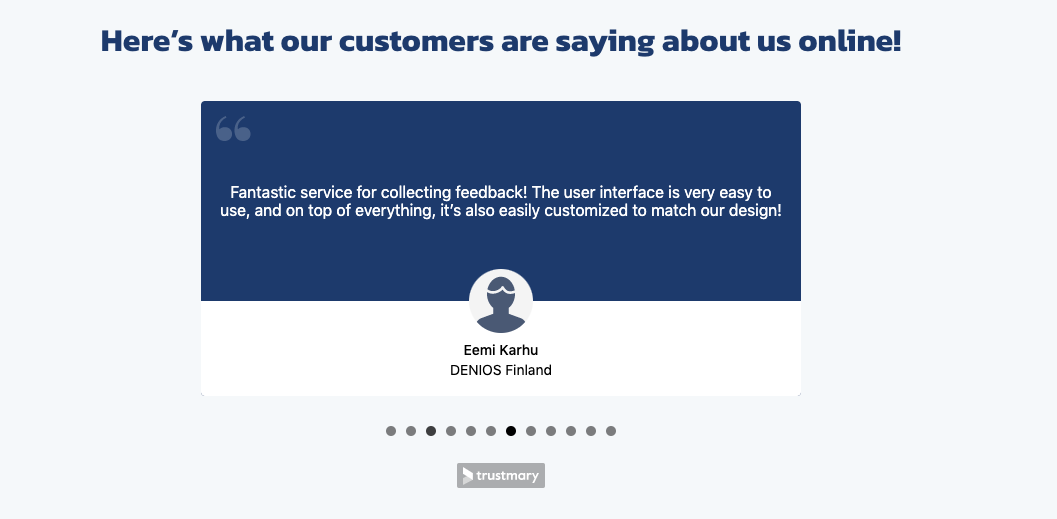 customer testimonial widget