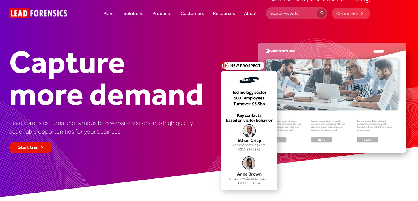 lead forensics website for lead generation