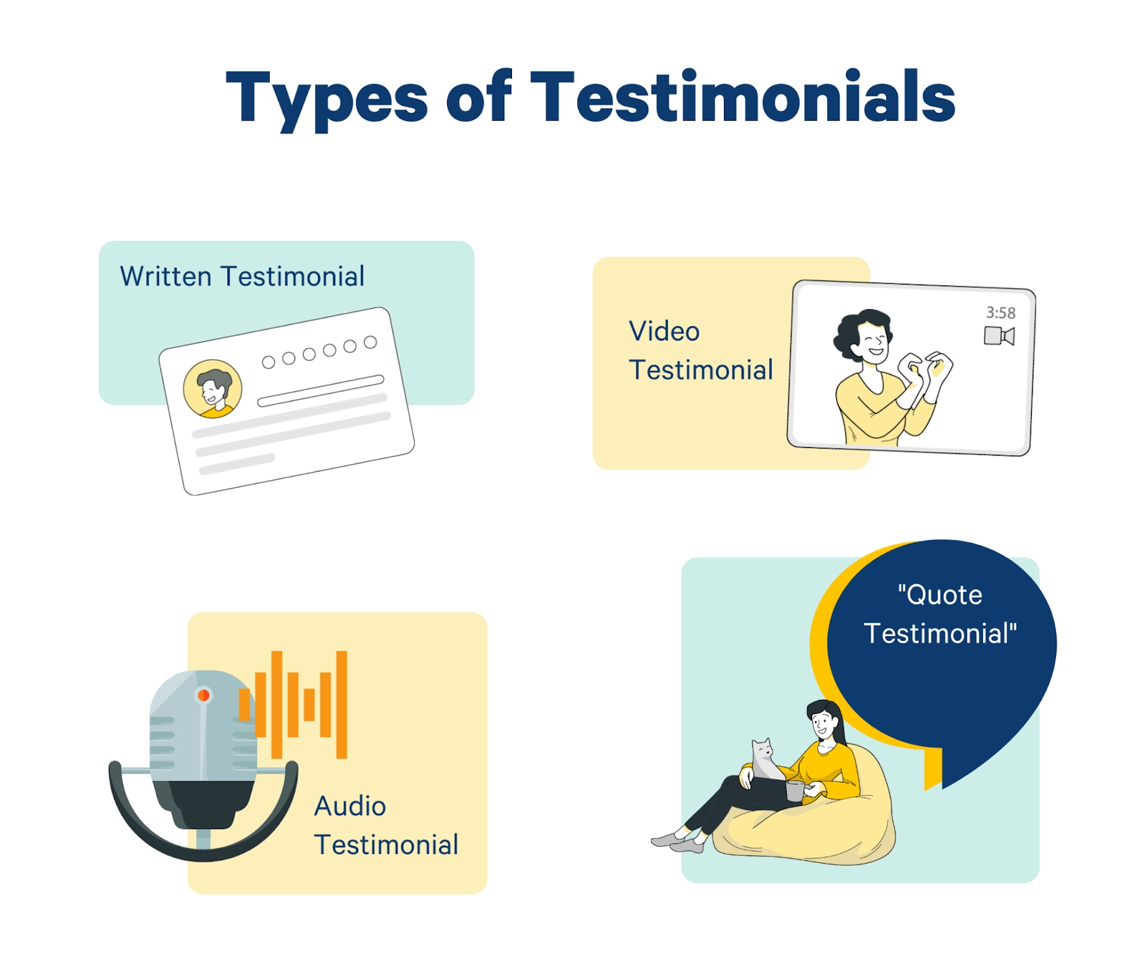 different types of client testimonials