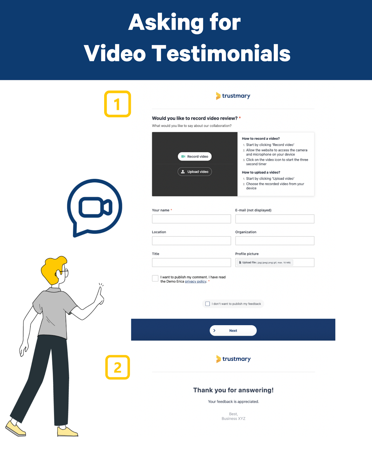 asking for video testimonials