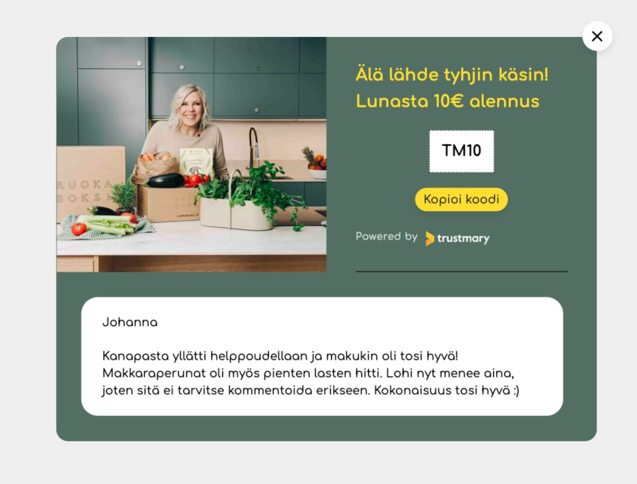 ruokaboksi pop up