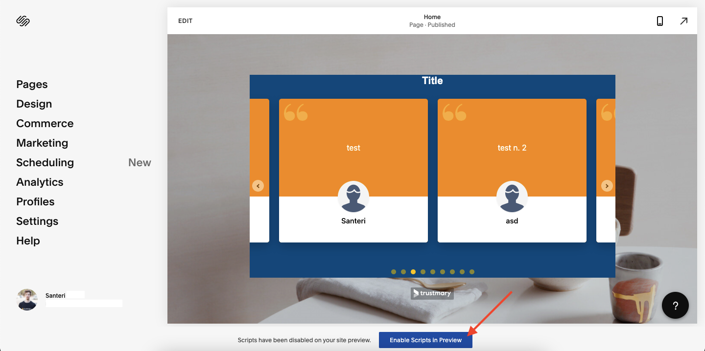 testimonials-trustmary-squarespace testimonial carousel in squarespace