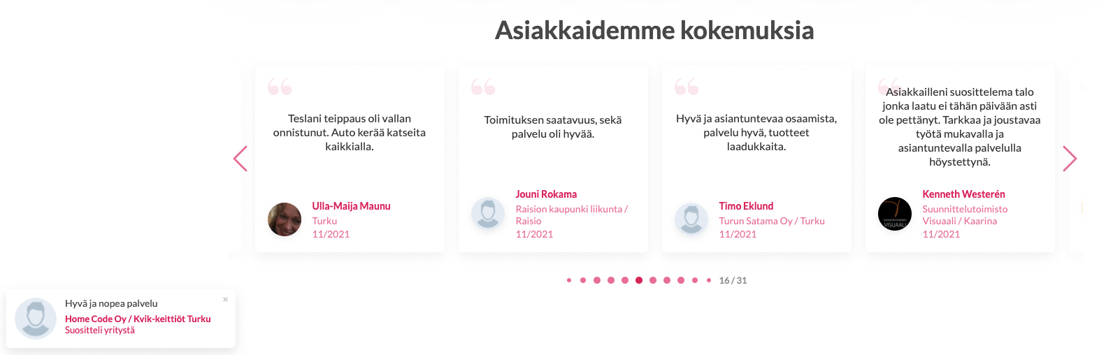 social proof popup example