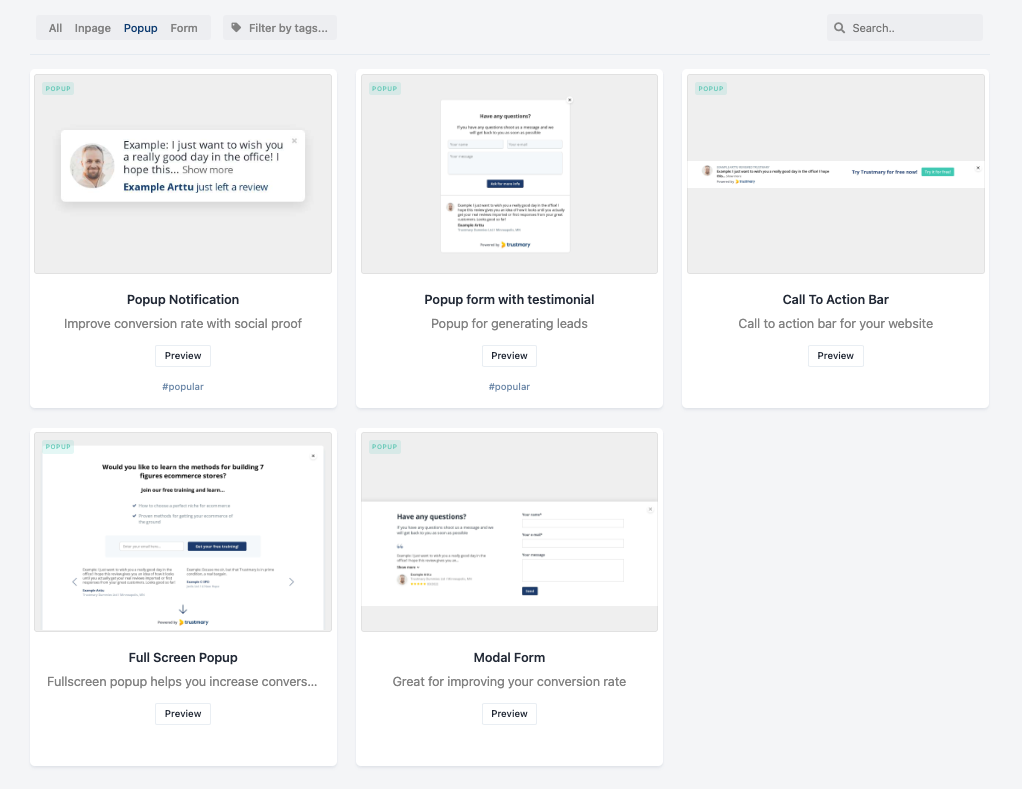 lead generation popup templates