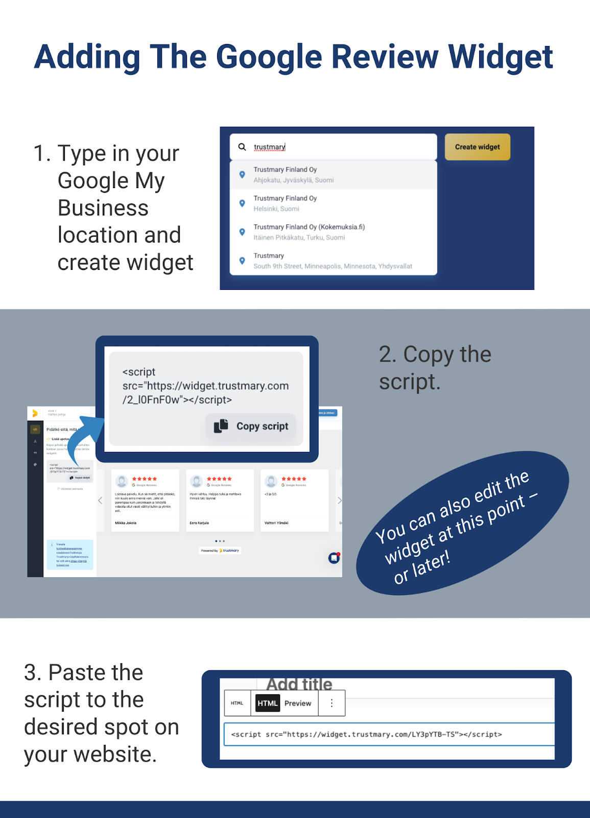 embed google reviews to website