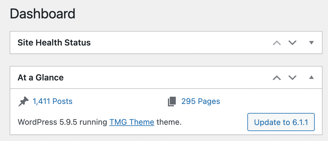 checking your wordpress version and theme