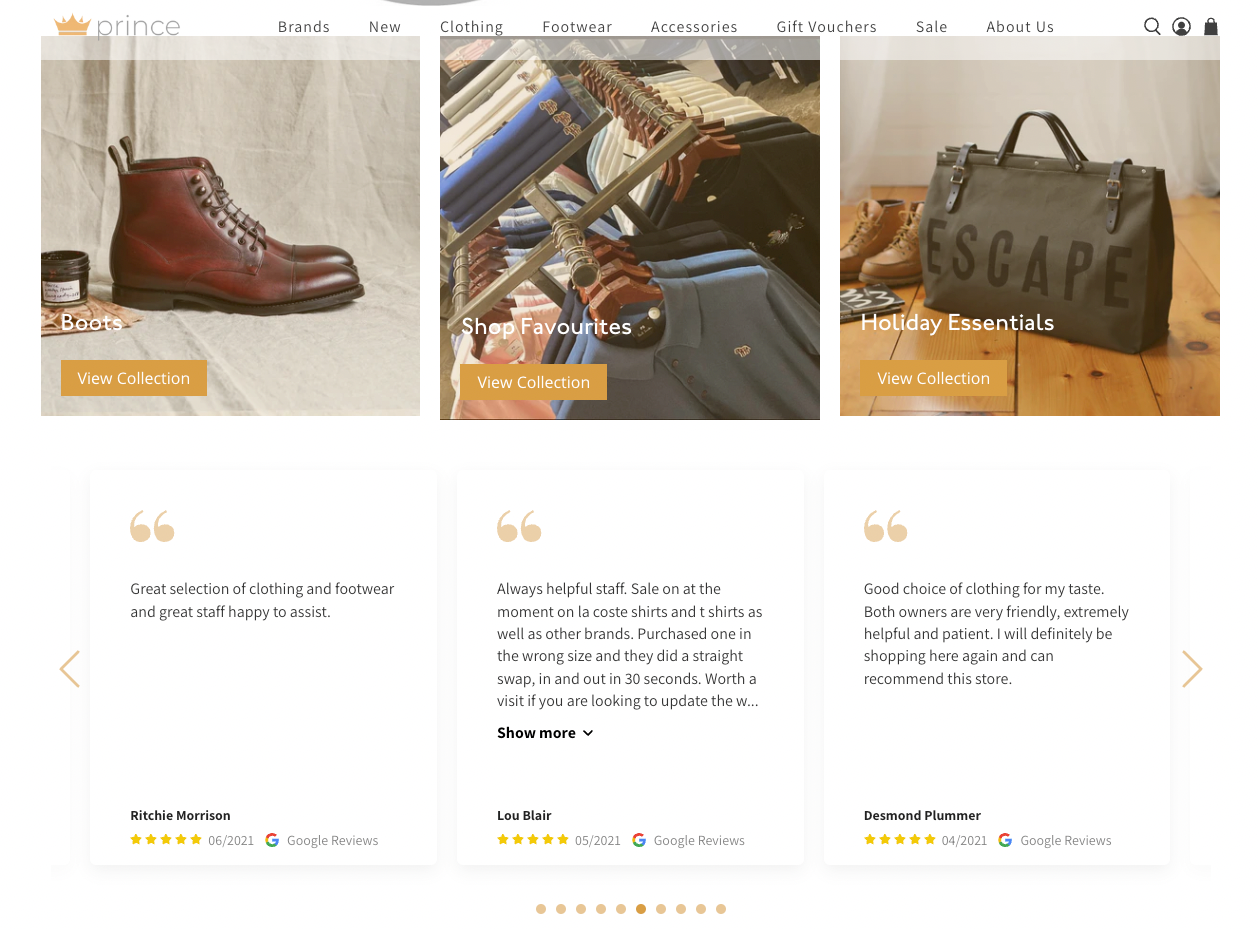 Beispiel für ein Google Review Widget