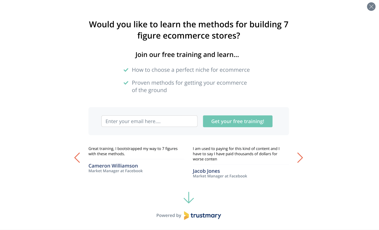 Full-screen Popup Lead Generation Form
