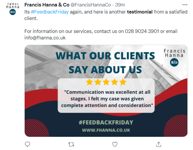 francis hanna testimonial example