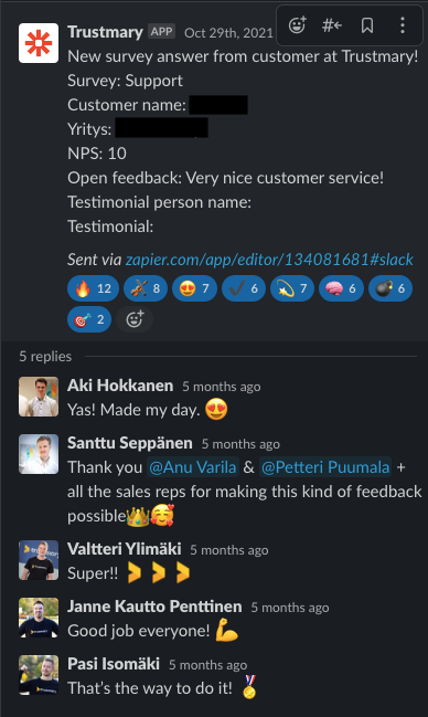 share customer feedback