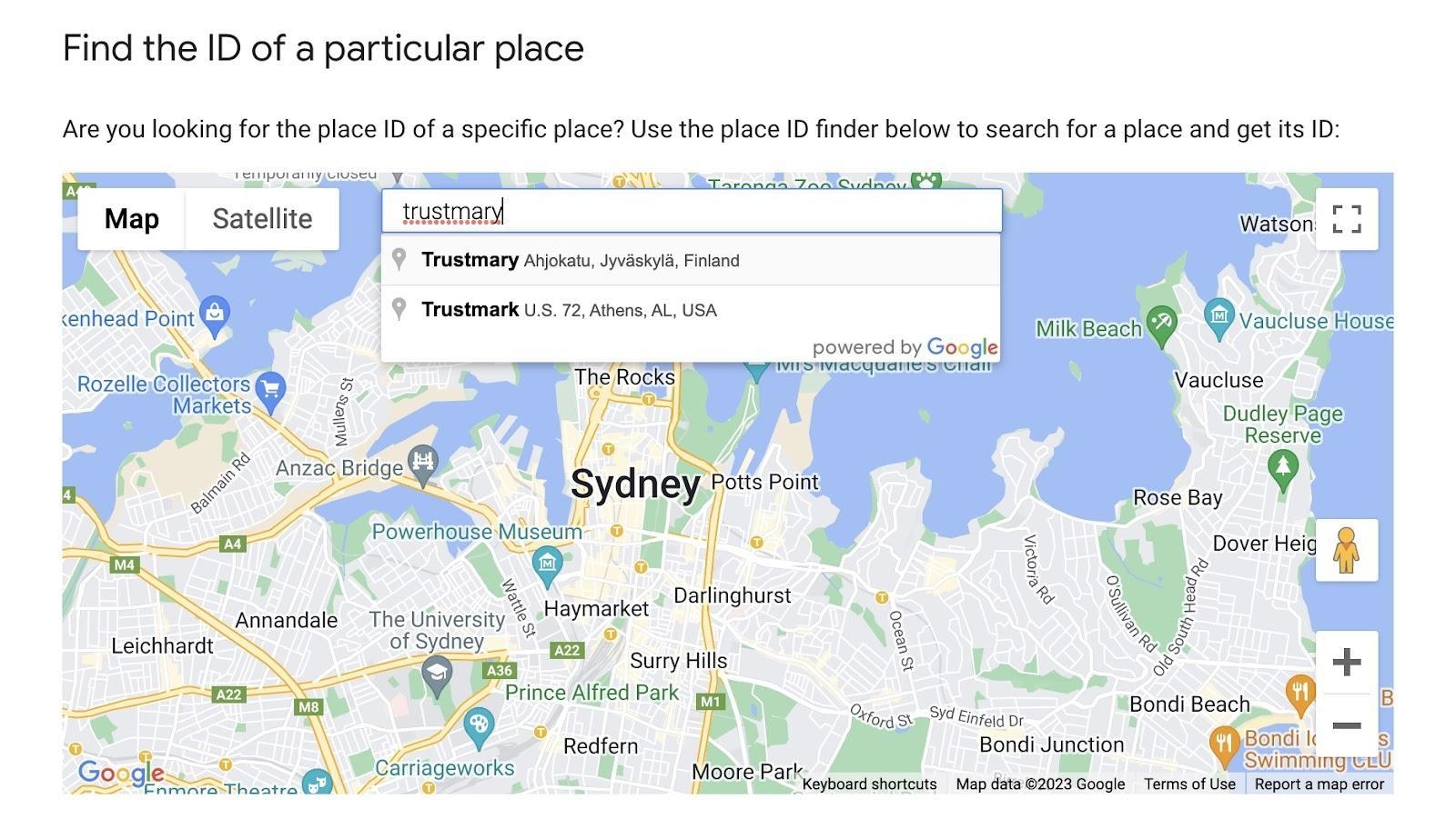 trouver un ID de lieu pour emplacement d’entreprise Google