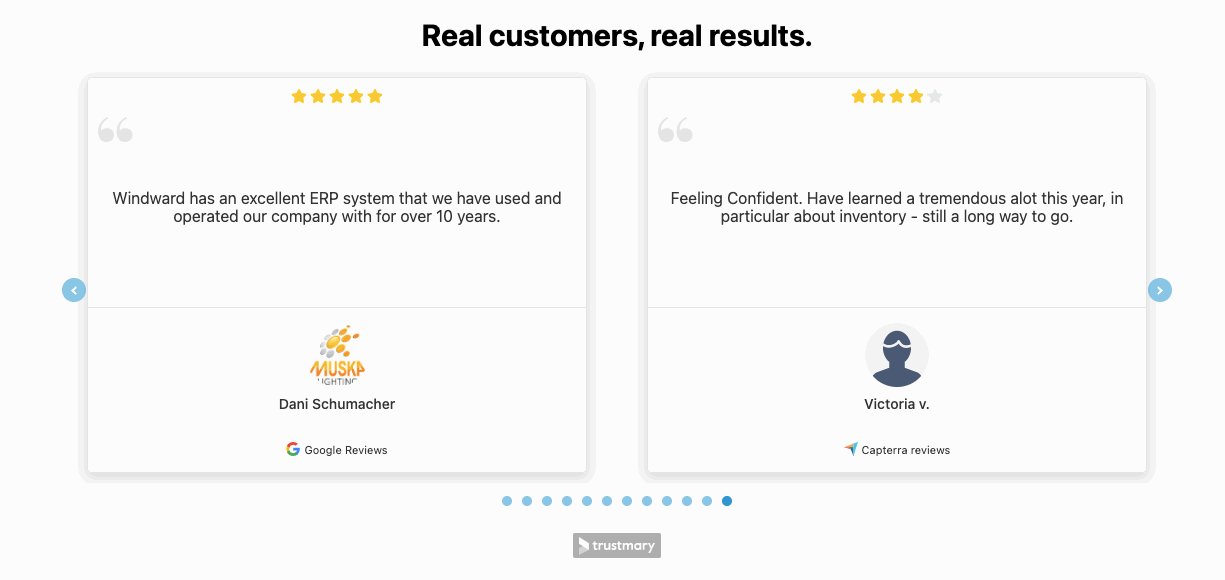 testimonial carousel widget
