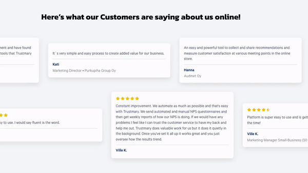 example testimonial wall