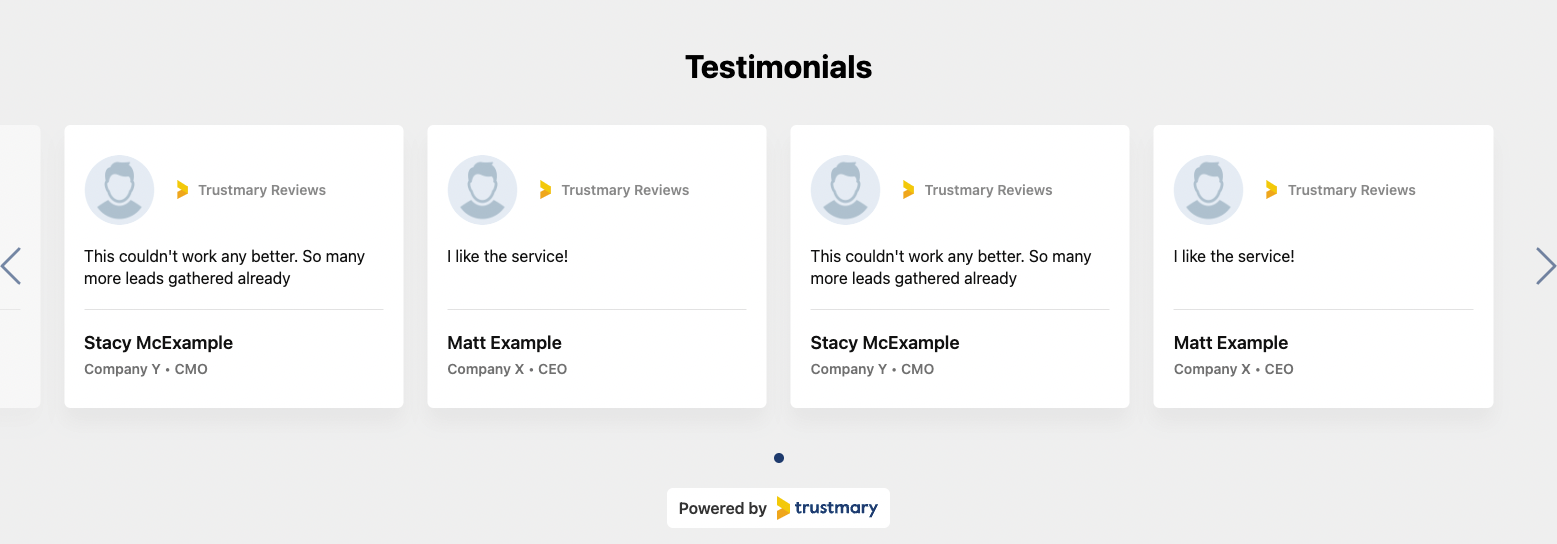 testimonials carousel